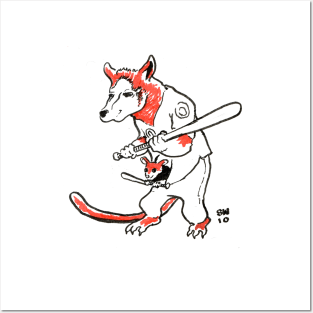 Wombat Baseball Players Posters and Art